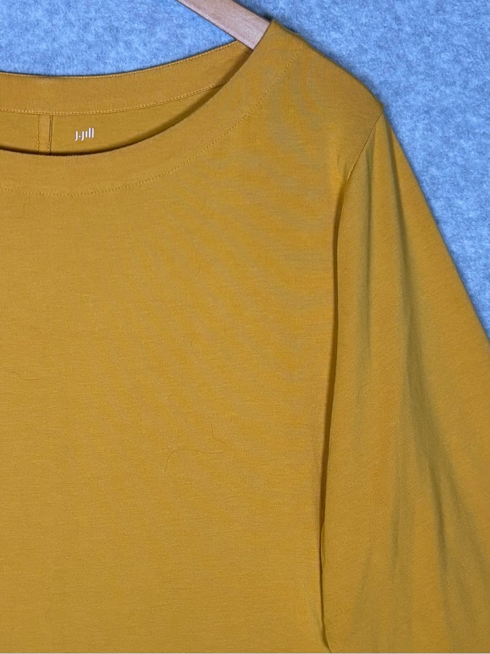 J. Jill Luxe Supima 3/4-Sleeve Knit Top Tunic-Mustard Yellow-Women Size 3X